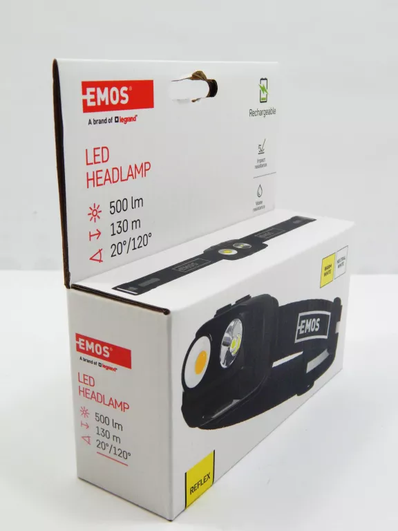 LATARKA CZOŁOWA LED 500LM 130M ŁADOWALNA EMOS P3542
