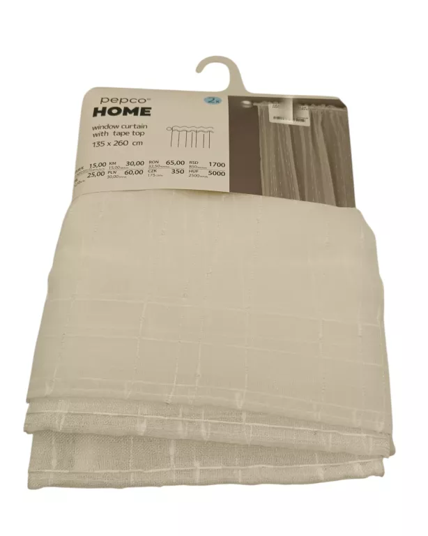 FIRANKI 135CMX260 CM PEPCO HOME NA RURKE BIAŁE