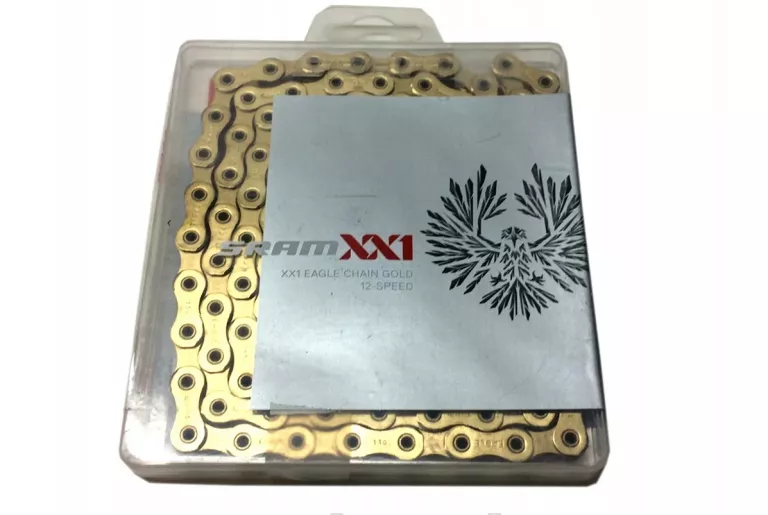 NIEZŁOMNY ŁAŃCUCH DO ROWERU WYSOKIEJ JAKOŚCI SRAM XX1 EAGLE 12S 126 ZŁOTY
