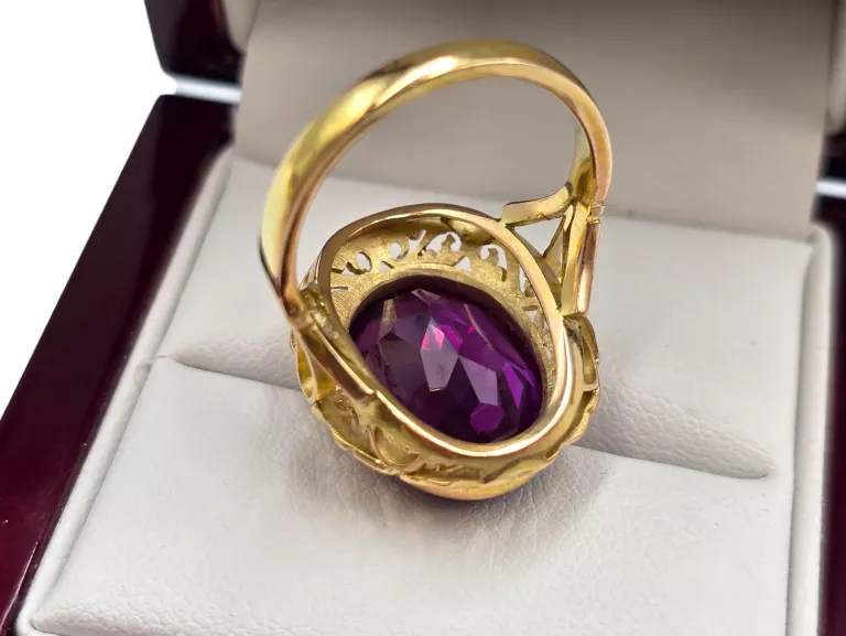 sliczny-zloty-pierscionek-z-fioletowym-kamieniem-585-10g-r21-marka-226434-1704211