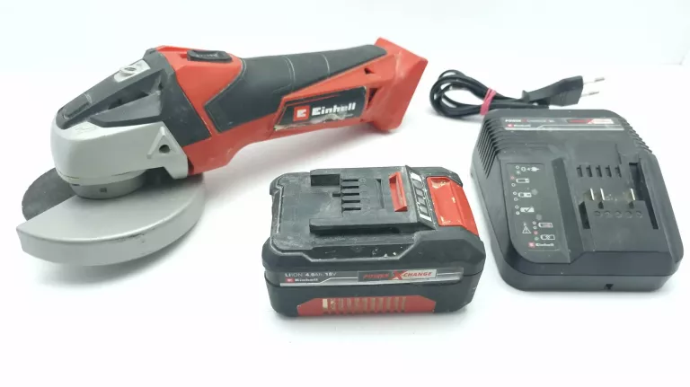 SZLIFIERKA AKUMULATOROWA EINHELL TC-AG 18/115 LI AKU 4.0 AH ŁADOWARKA