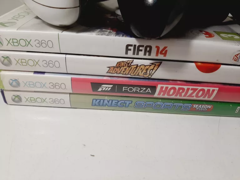 KONSOLA XBOX 360 S/ 2 PADY/ 5 GIER/ OKABLOWANIE/ KINECT