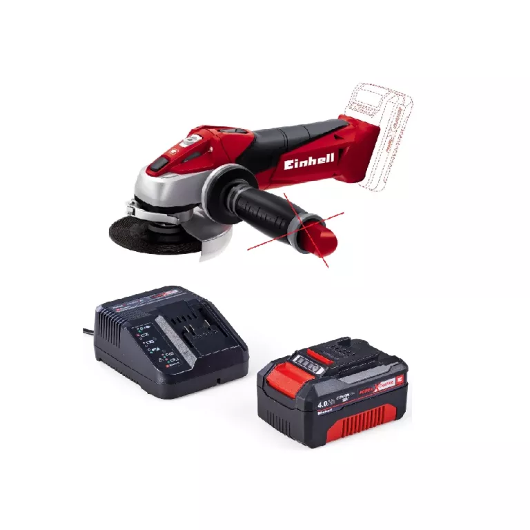 SZLIFIERKA AKUMULATOROWA EINHELL TC-AG 18/115 LI AKU 4.0 AH ŁADOWARKA