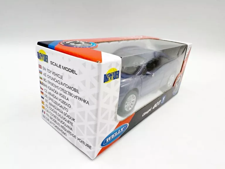 WELLY PEUGEOT 407 COUPE GRANATOWY METALOWY MODEL 1:34