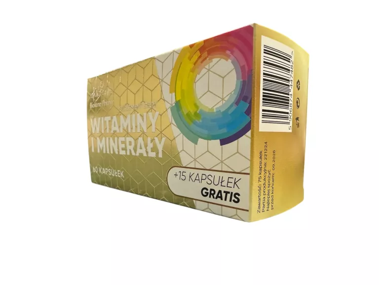 WITAMINY I MINERAŁY KOMPLEKS BIOLANE PHARM 60 KAPS. +15 GRATIS 09/2026R.