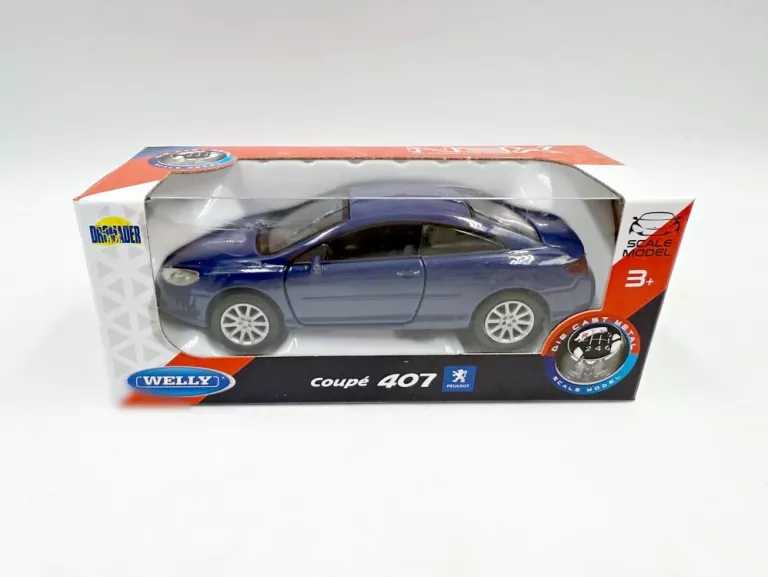 WELLY PEUGEOT 407 COUPE GRANATOWY METALOWY MODEL 1:34