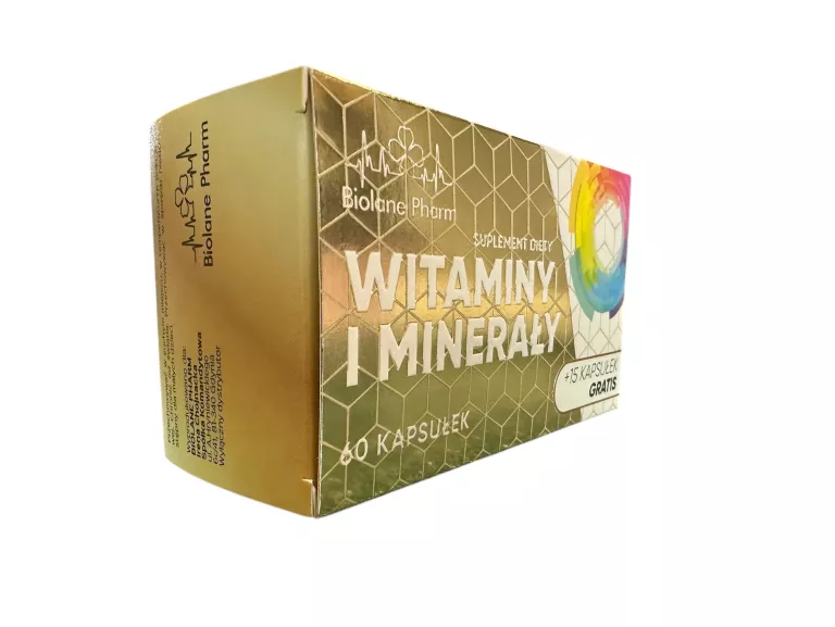 WITAMINY I MINERAŁY KOMPLEKS BIOLANE PHARM 60 KAPS. +15 GRATIS 09/2026R.