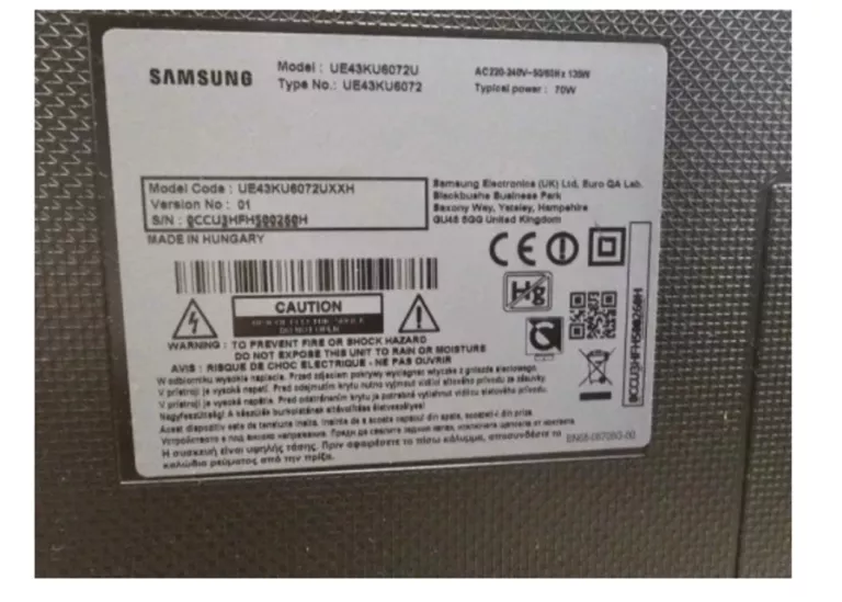 TELEWIZOR SAMSUNG UE43KU6072U SMART TV