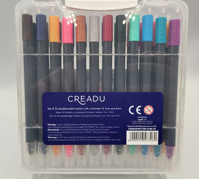 CREADU, CIENKOPISY 2W1, 24 SZTUKI