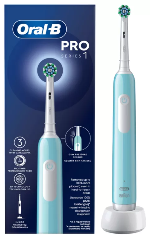 SZCZOTECZKA ELEKTRYCZNA ORAL-B PRO1 BŁĘKITNA 8001090916464