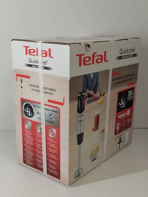 2W1 BLENDER RĘCZNY TEFAL QUICKCHEF HB6598 STALOWE OSTRZA 1000 W