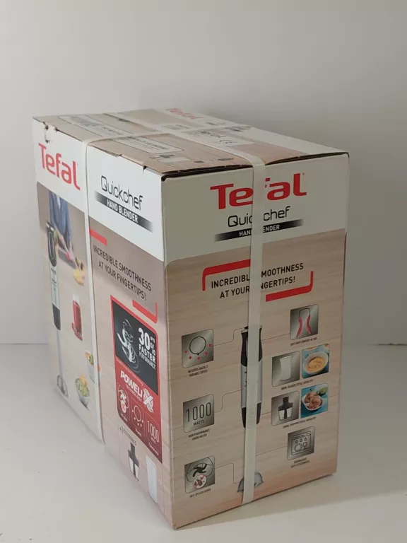 2W1 BLENDER RĘCZNY TEFAL QUICKCHEF HB6598 STALOWE OSTRZA 1000 W