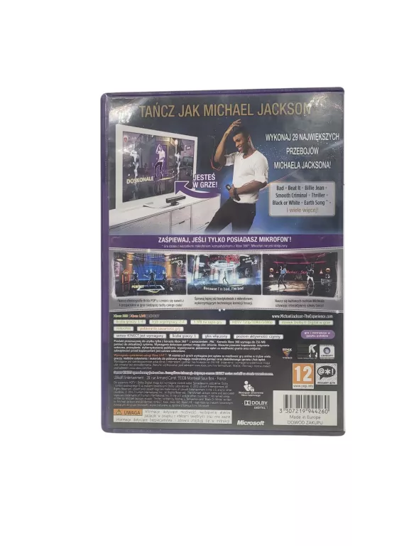 MICHAEL JACKSON: THE EXPERIENCE MICROSOFT XBOX 360 PL