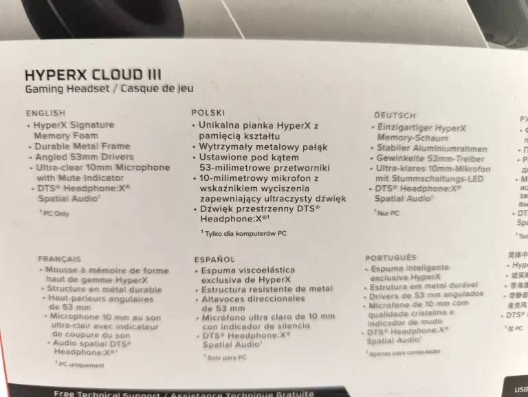 SŁUCHAWKI NAUSZNE HYPERX CLOUD III KOMPLET