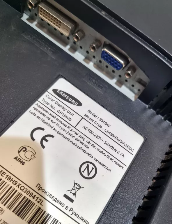 MONITOR SAMSUNG 931BW