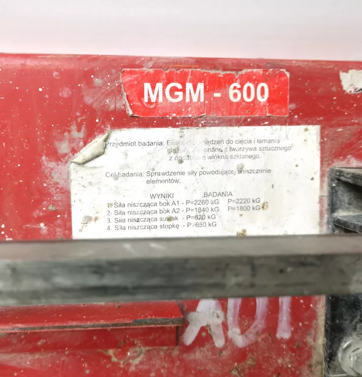 WALMER MGM 600 MASZYNA DO GLAZURY PŁYTEK 600 MM