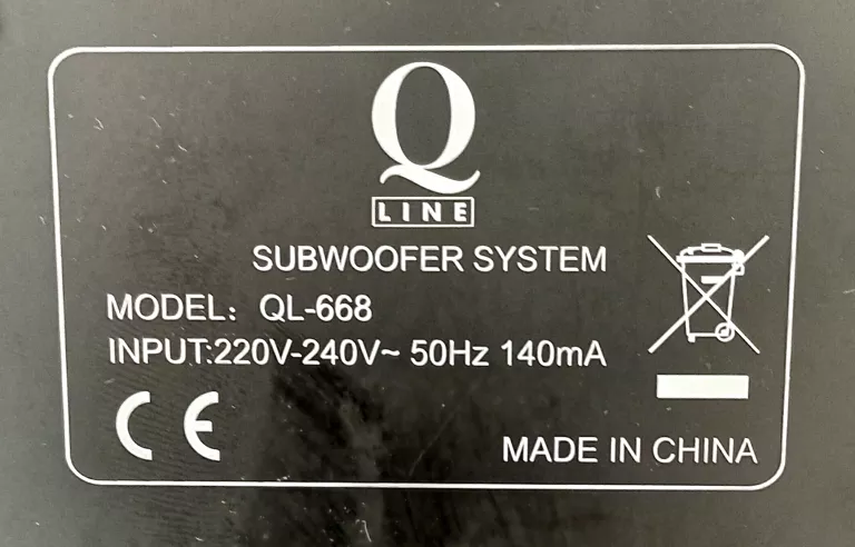 SUBWOOFER Q-LINE TOPAZ QL-668+ 2 GŁOŚNIKI