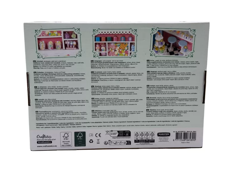 MINIATUROWY DOMEK DIY ŚWIATŁO LED CUKIERNIA COTTON CANDY SHOP MINIATURA DI