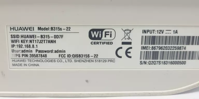 ROUTER HUAWEI B315S-22 + ZASILACZ