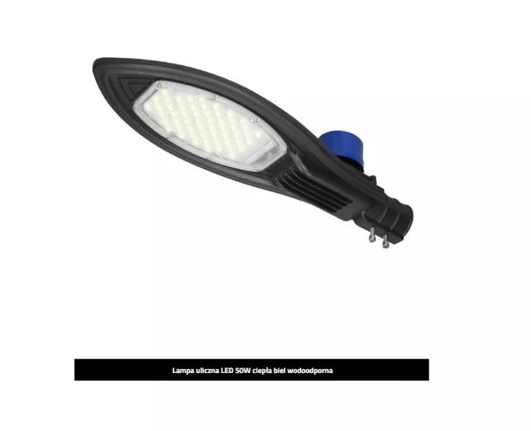 LAMPA ULICZNA LED ECD GERMANY 50W CIEPŁA BIEL WODOODPORNA Z CZUJNIKIEM