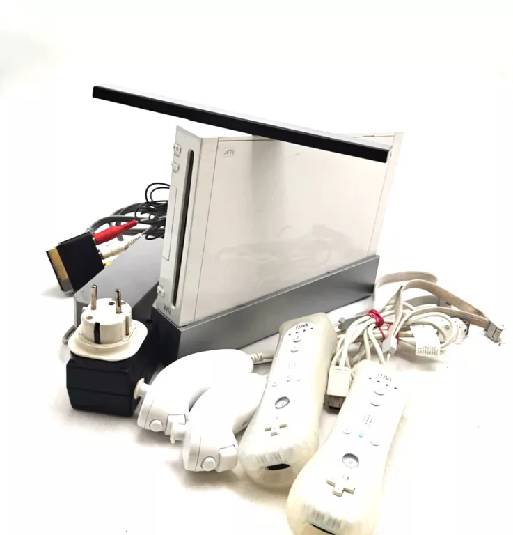 KONSOLA NINTENDO WII RVL-001 USA, PADY, SENSOR BAR, OKABLOWANIE