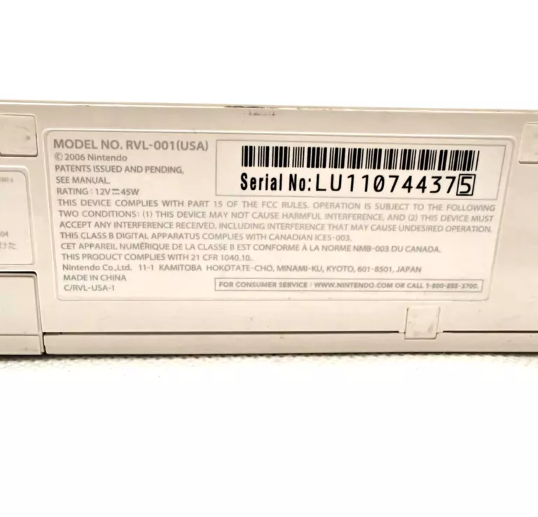 KONSOLA NINTENDO WII RVL-001 USA, PADY, SENSOR BAR, OKABLOWANIE
