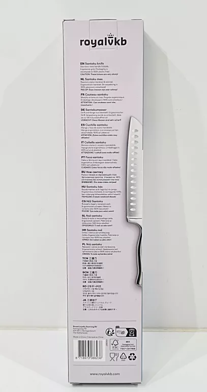 NÓŻ KUCHENNY ROYALVKB SANTOKU KNIFE 18 CM ZE STALI