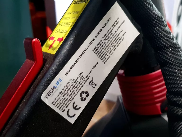 HULAJNOGA ELEKTRYCZNA TECHLIFE X5 Z ŁADOWARKĄ