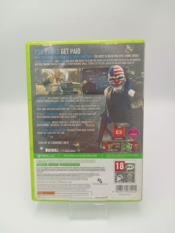 XBOX 360 PAYDAY 2