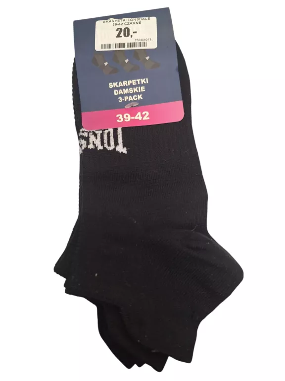 SKARPETKI LONSDALE 39-42 CZARNE