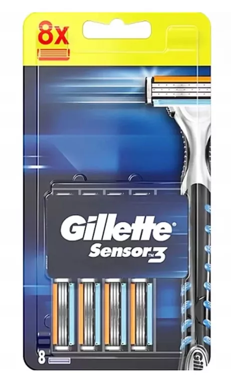 GILLETTE SENSOR 3 OSTRZA WYMIENNE DO MASZYNKI DO GOLENIA, 8 SZT
