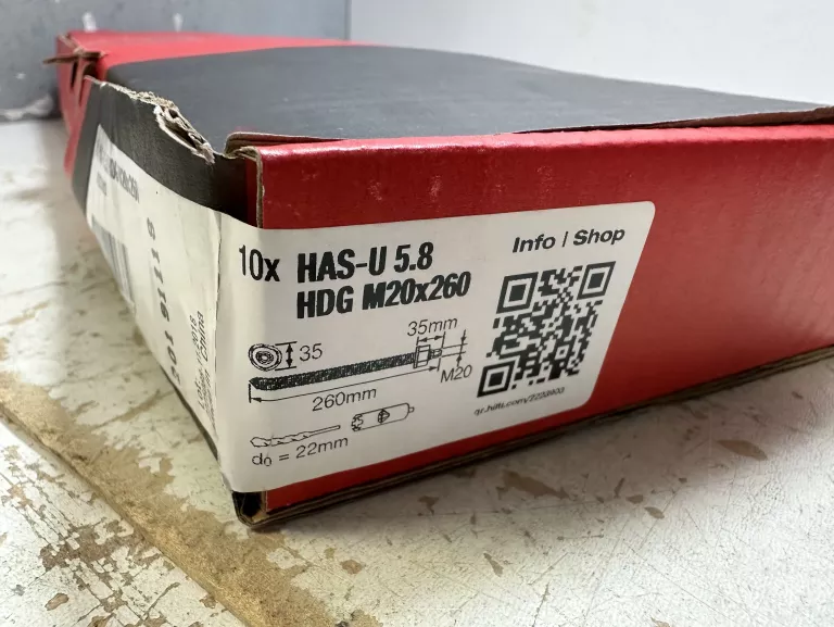PRĘT KOTWIĄCY HAS-U 5.8 10 SZTUK. 20X260 10SZT