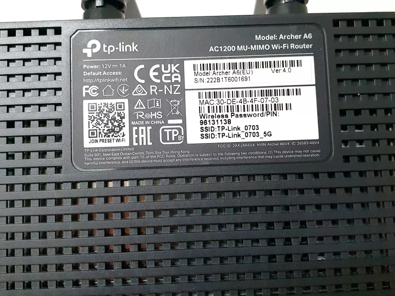ROUTER TP-LINK ARCHER A6 AC1200 CZARNY