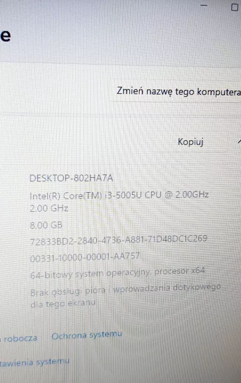 LAPTOP ACER ASPIRE E5-573 N15Q1 I3-5005U GF920M 8/250GB SSD