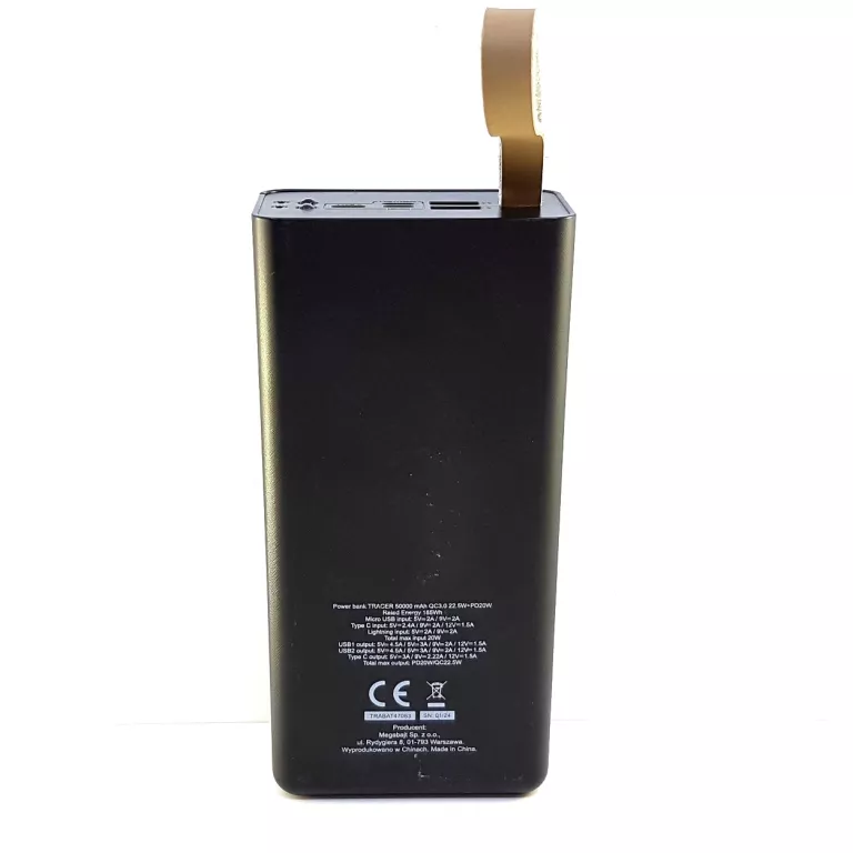 POWERBANK TRACER MAGNI 50000 MAH QC3.0 + PD + SCP + VOOC 22.5 CZARNY