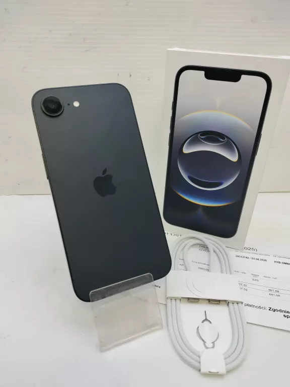 TELEFON IPHONE 16E 256GB CZARNY KOMPLET OPIS (ABONAMENT ORANGE)