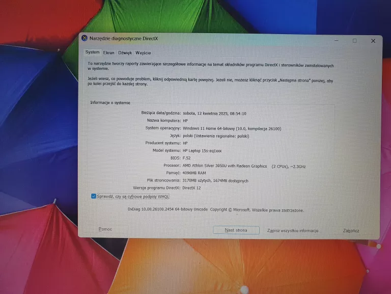 LAPTOP HP 15S EQ1086NW