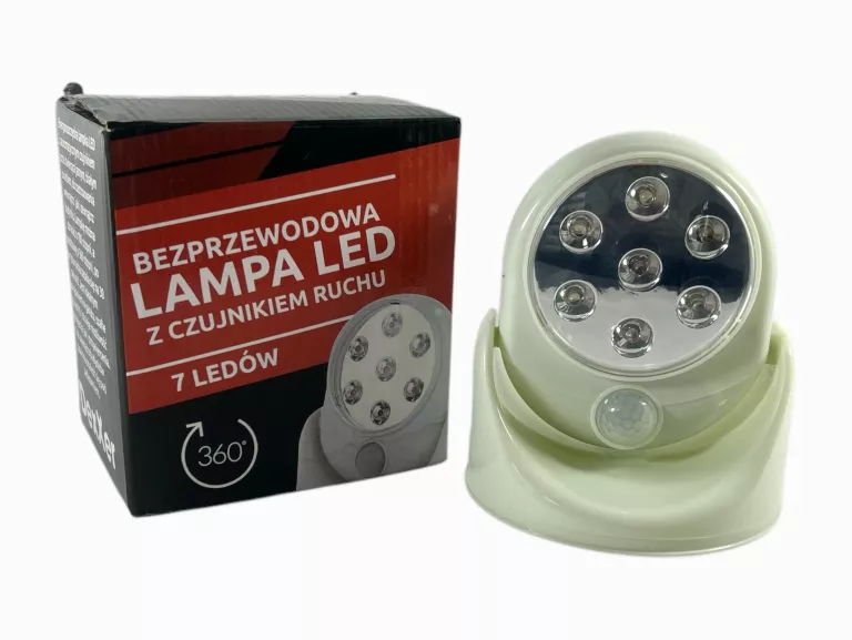LAMPKA DEXXER BEZPRZEWODOWA Z CZUJNIKIEM RUCHU 7 LED