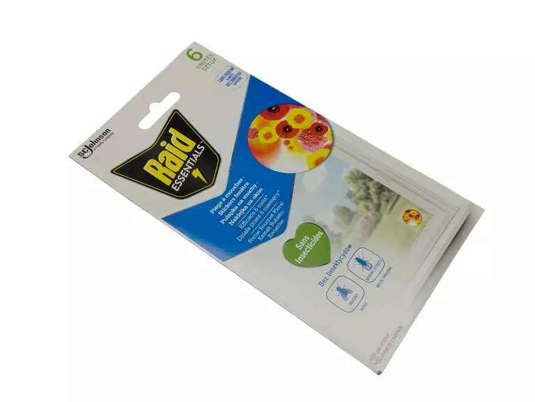 RAID ESSENTIALS PUŁAPKA NA MUCHY, NAKLEJKA NA OKNO 6 SZT.