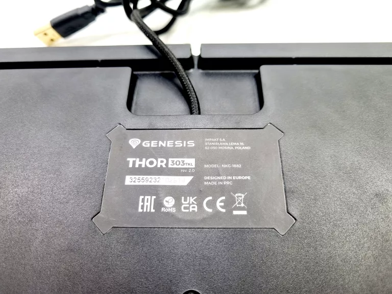 KLAWIATURA MECHANICZNA GENESIS THOR 303 TKL RGB RED CZARNA NKG-1882