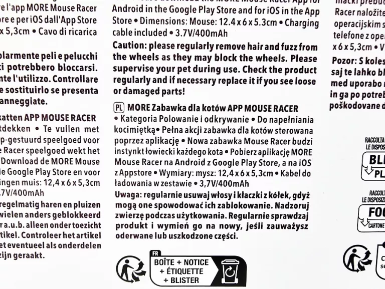 MORE - MOUSE RACER - ZABAWKA DLA KOTA STEROWANA APLIKACJĄ