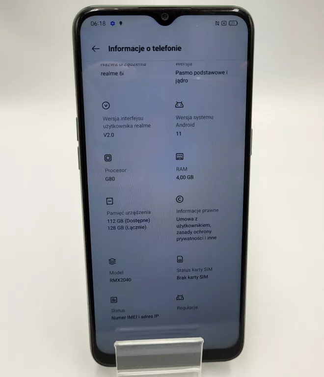 TELEFON REALME 6I 4 GB / 128 GB 4G (LTE) ZIELONY