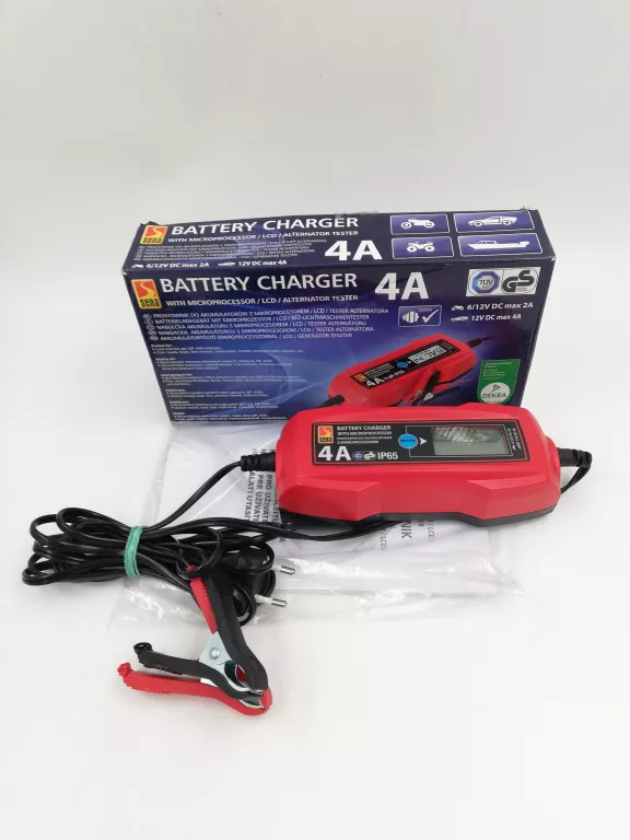 PROSTOWNIK Z MIKROPROCESOREM SENA IP65 6V I 12V 4A LCD KOMPLET