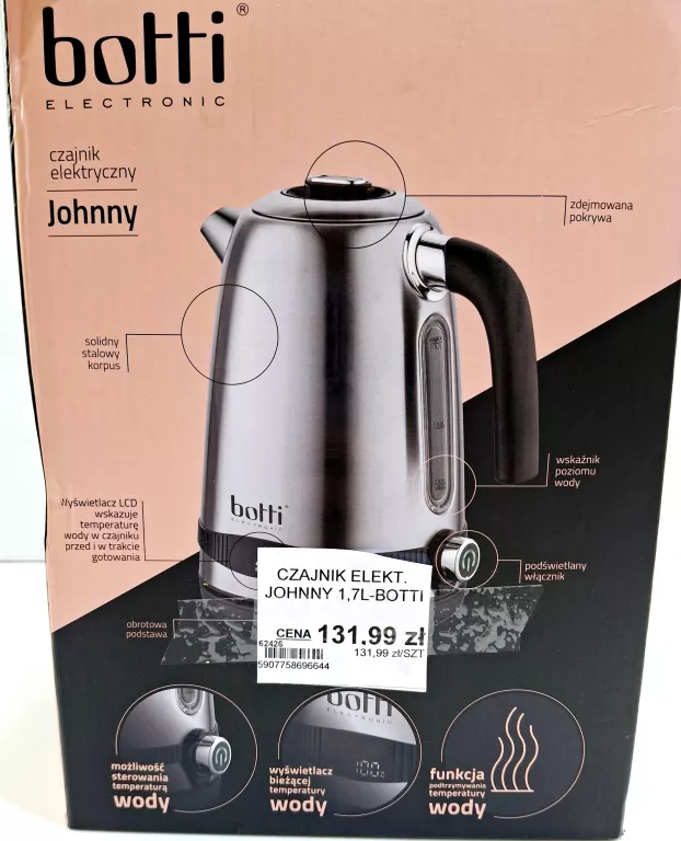 CZAJNIK Z REGULACJĄ TEMPERATURY BOTTI JOHNNY 1850W 1,7L