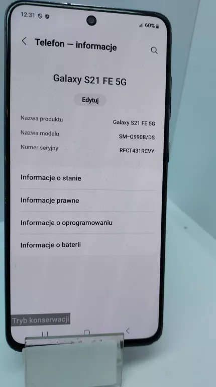 TELEFON GALAXY S 21 FE 5G-USZKODZONY SLOT KARTY SIM