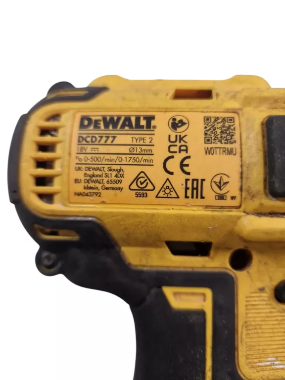 WKRĘTARKA DEWALT DCD 777 + 2 BATERIE + ŁADOWARKA