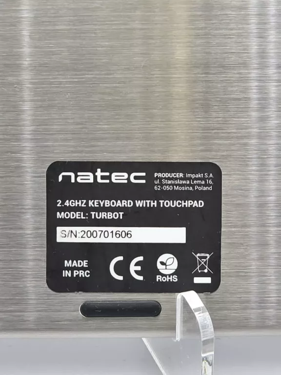 KLAWIATURA BEZPRZEWODOWA TURBOT NATEC TOUCHPAD