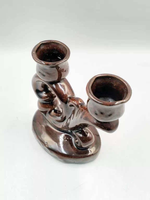 ŚWIECZNIK DWURAMIENNY KAMIONKA 14 CM