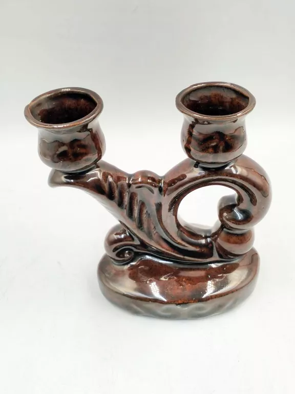 ŚWIECZNIK DWURAMIENNY KAMIONKA 14 CM