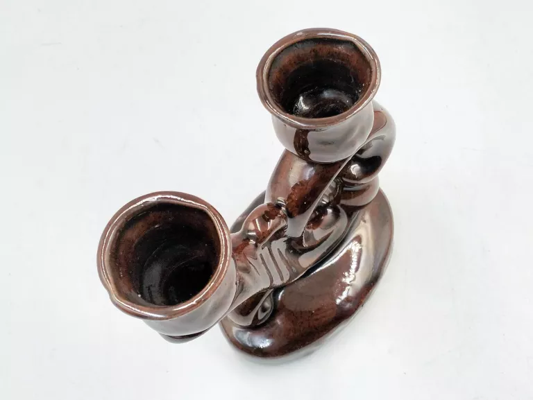 ŚWIECZNIK DWURAMIENNY KAMIONKA 14 CM